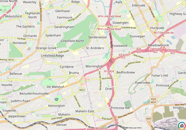Map location of Morninghill